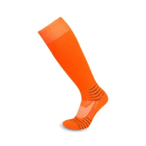 3 Pack Orange Mens Football Socks Thick Cushioned