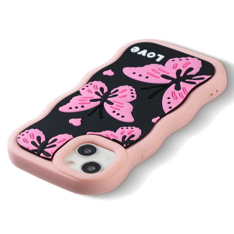 3D Silicone Soft Wave Edges Mobile Back Case For Apple iPhone 13
