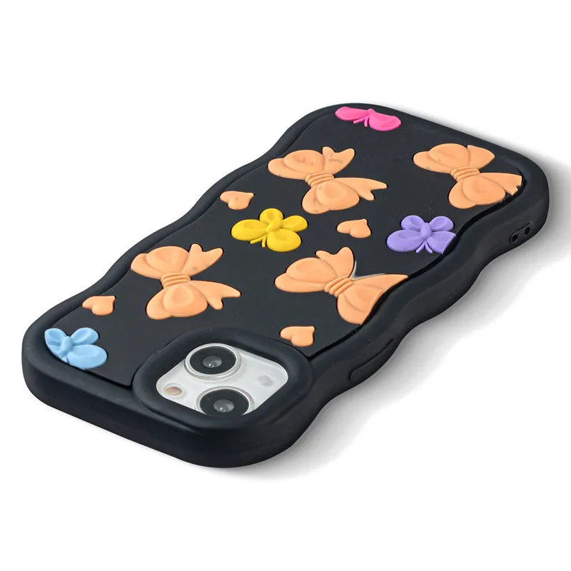 3D Silicone Soft Wave Edges Mobile Back Case For Apple iPhone 13
