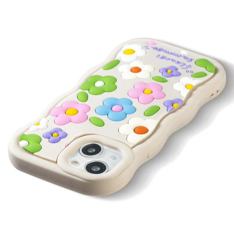 3D Silicone Soft Wave Edges Mobile Back Case For Apple iPhone 13