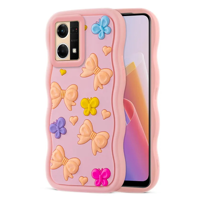3D Silicone Soft Wave Edges Mobile Back Case For Oppo F21 Pro 4G