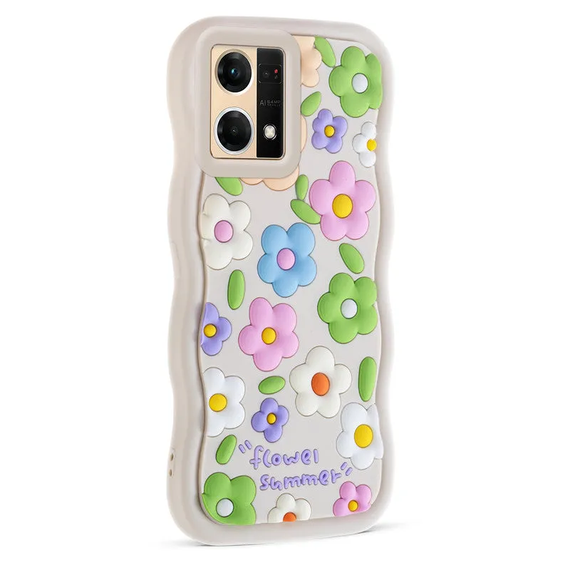 3D Silicone Soft Wave Edges Mobile Back Case For Oppo F21 Pro 4G