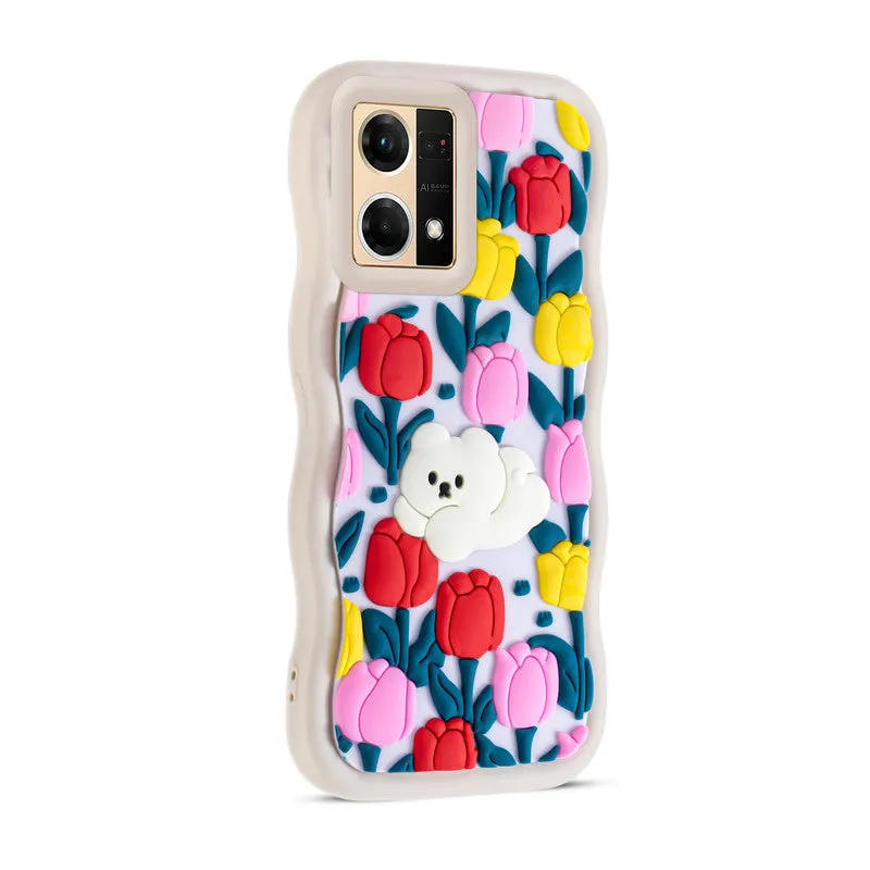 3D Silicone Soft Wave Edges Mobile Back Case For Oppo F21 Pro 4G