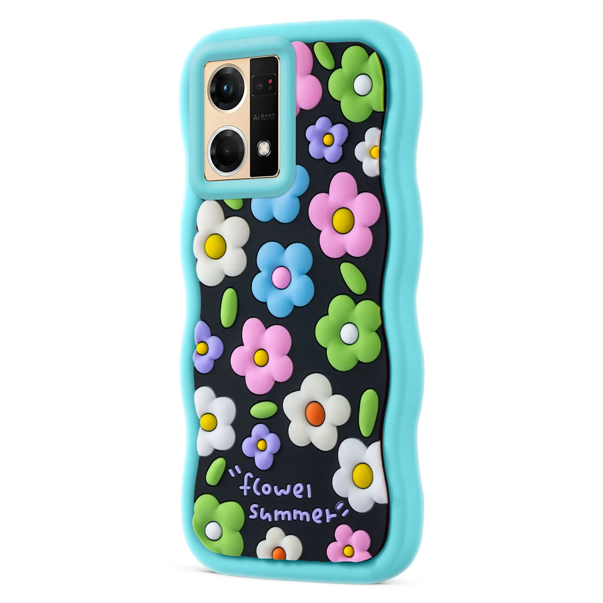 3D Silicone Soft Wave Edges Mobile Back Case For Oppo F21 Pro 4G