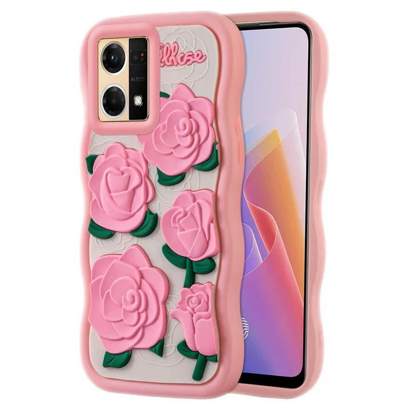3D Silicone Soft Wave Edges Mobile Back Case For Oppo F21 Pro 4G