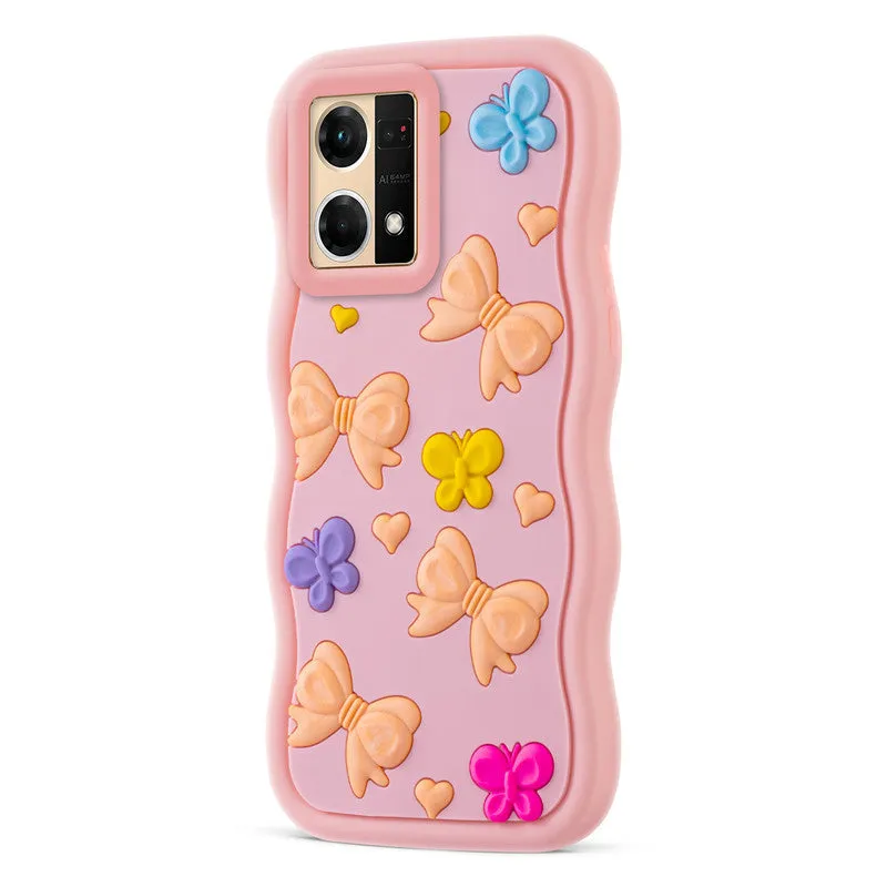 3D Silicone Soft Wave Edges Mobile Back Case For Oppo F21 Pro 4G