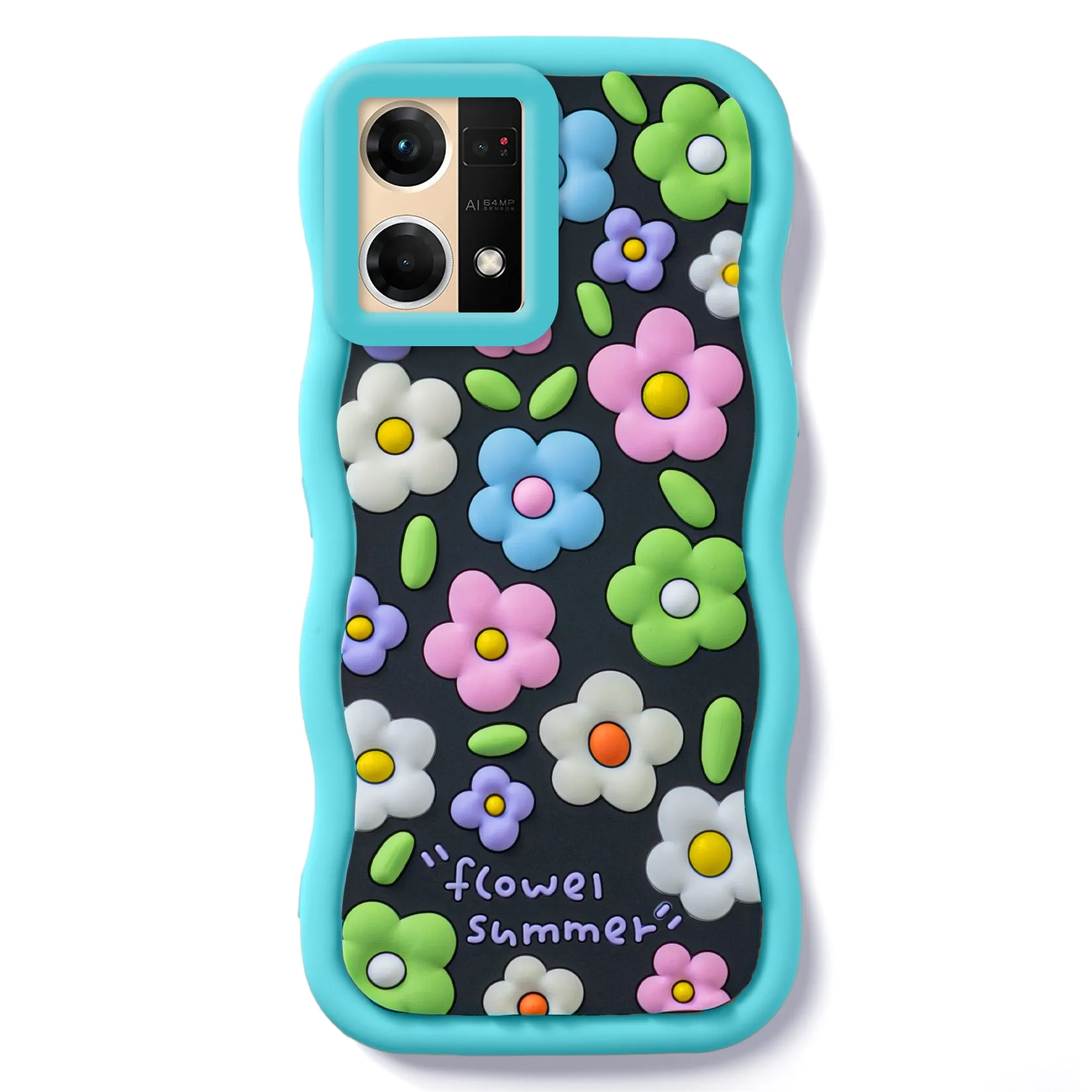 3D Silicone Soft Wave Edges Mobile Back Case For Oppo F21 Pro 4G