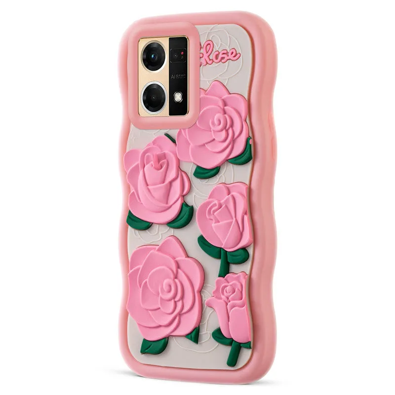 3D Silicone Soft Wave Edges Mobile Back Case For Oppo F21 Pro 4G