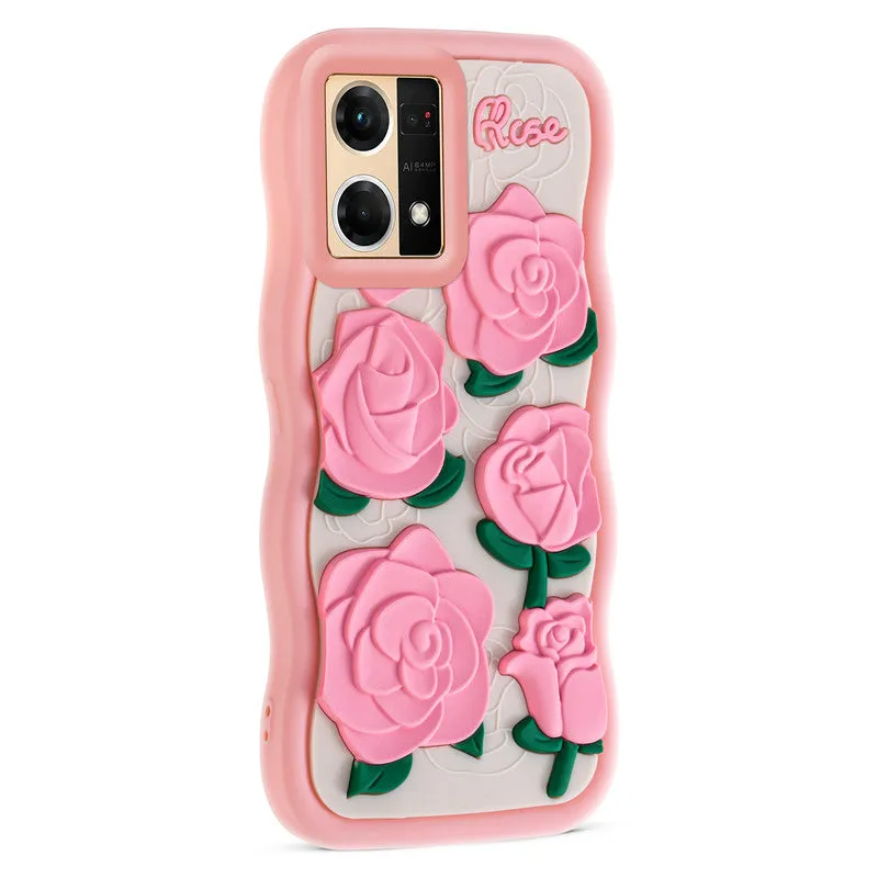 3D Silicone Soft Wave Edges Mobile Back Case For Oppo F21 Pro 4G