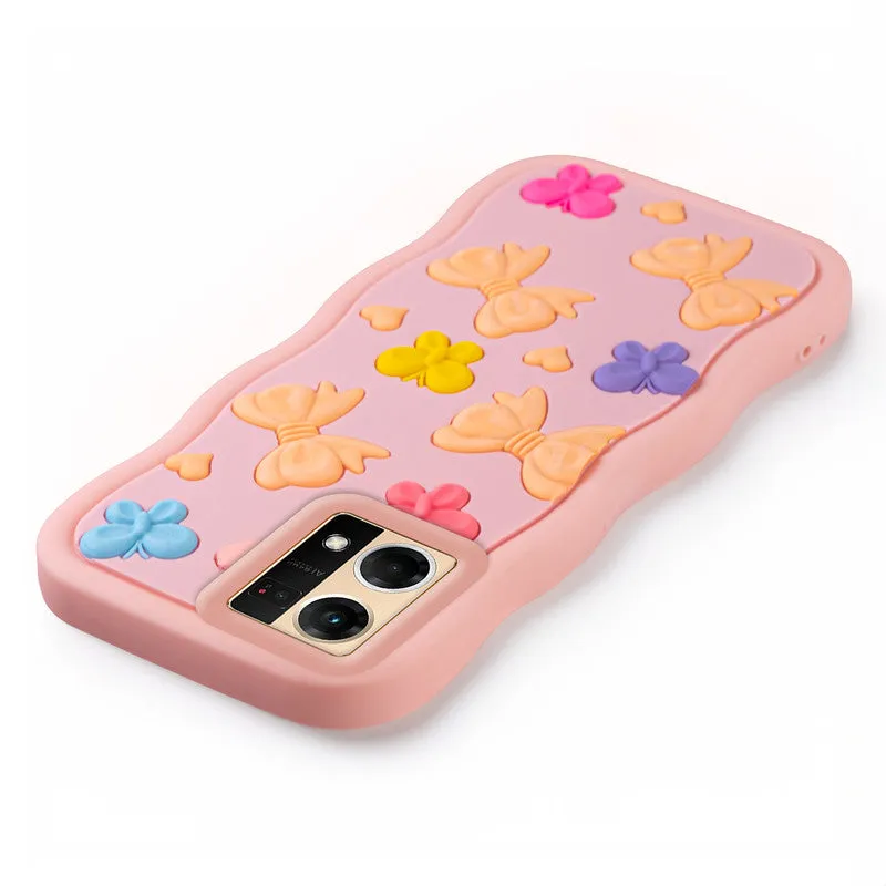 3D Silicone Soft Wave Edges Mobile Back Case For Oppo F21 Pro 4G