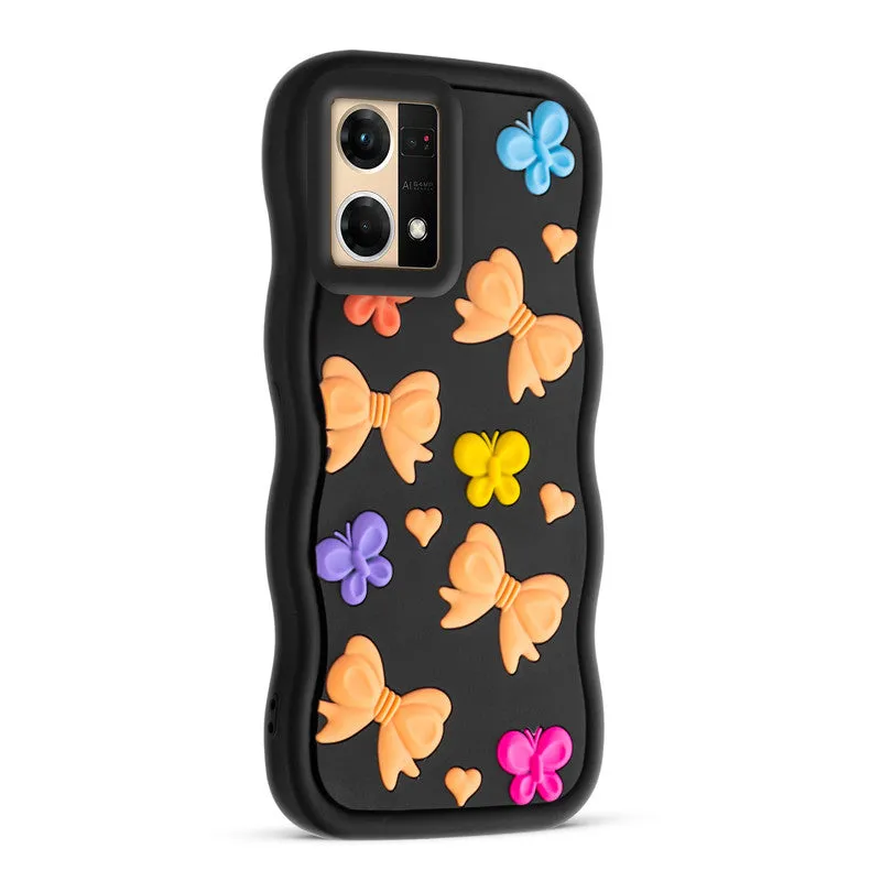 3D Silicone Soft Wave Edges Mobile Back Case For Oppo F21 Pro 4G