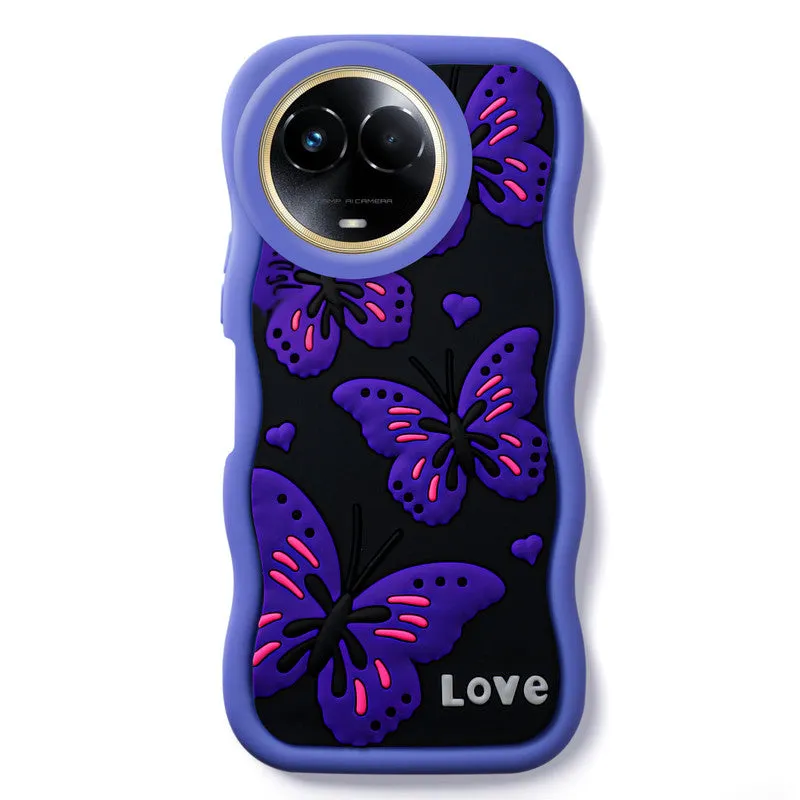 3D Silicone Soft Wave Edges Mobile Back Case For Realme 11x 5G