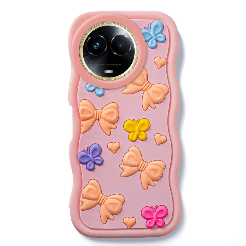 3D Silicone Soft Wave Edges Mobile Back Case For Realme 11x 5G