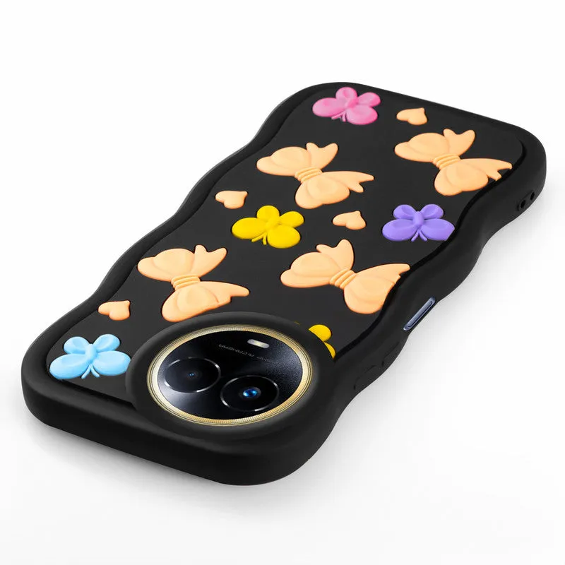 3D Silicone Soft Wave Edges Mobile Back Case For Realme 11x 5G