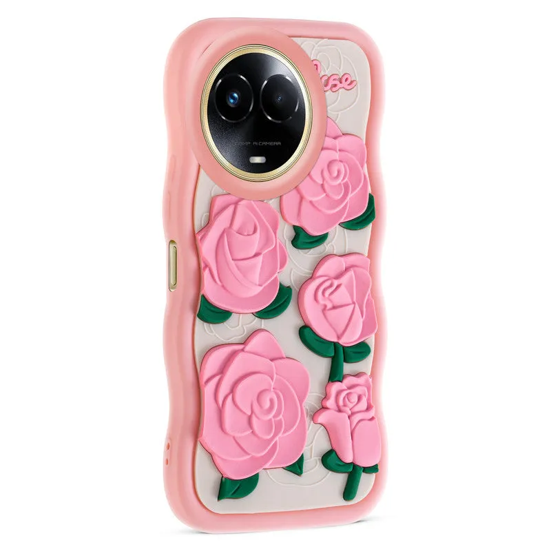 3D Silicone Soft Wave Edges Mobile Back Case For Realme 11x 5G