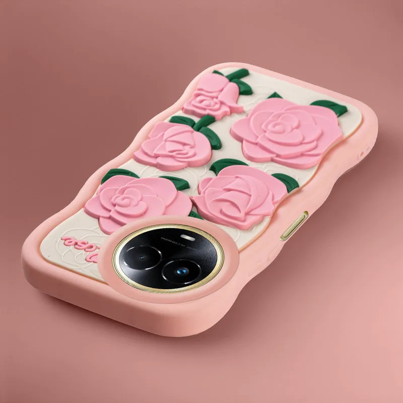 3D Silicone Soft Wave Edges Mobile Back Case For Realme 11x 5G