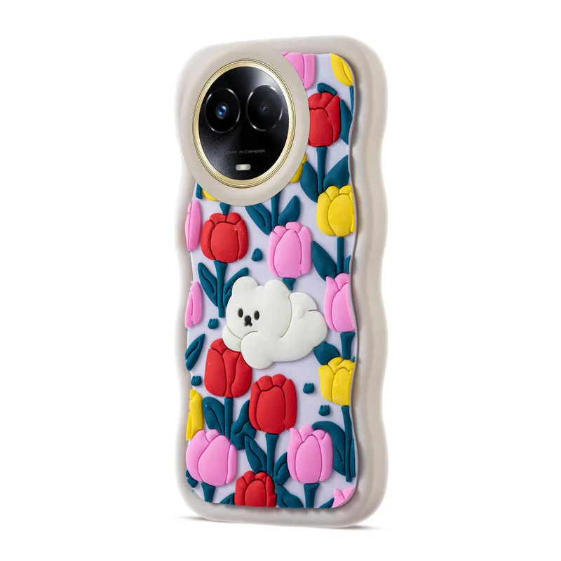 3D Silicone Soft Wave Edges Mobile Back Case For Realme 11x 5G