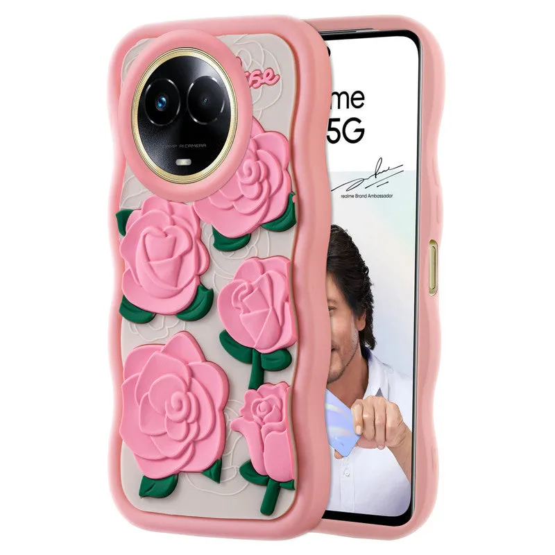 3D Silicone Soft Wave Edges Mobile Back Case For Realme 11x 5G