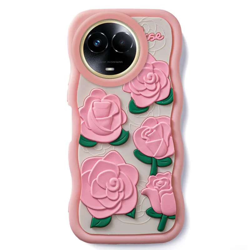 3D Silicone Soft Wave Edges Mobile Back Case For Realme 11x 5G