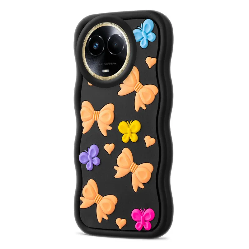 3D Silicone Soft Wave Edges Mobile Back Case For Realme 11x 5G