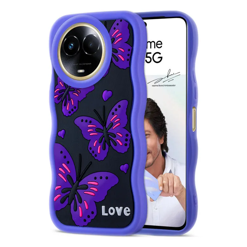 3D Silicone Soft Wave Edges Mobile Back Case For Realme 11x 5G