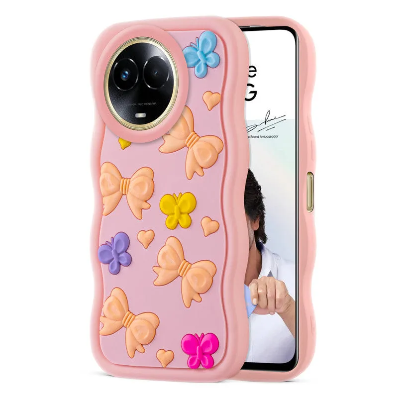 3D Silicone Soft Wave Edges Mobile Back Case For Realme 11x 5G