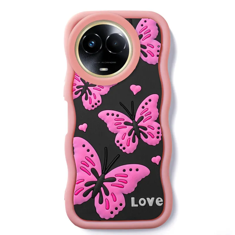 3D Silicone Soft Wave Edges Mobile Back Case For Realme 11x 5G