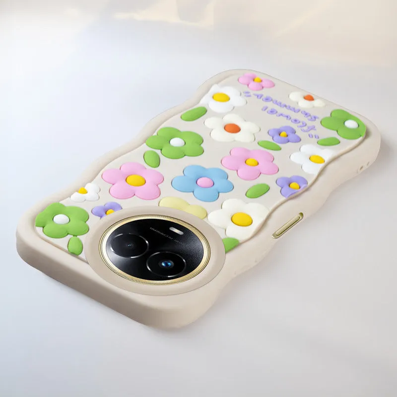 3D Silicone Soft Wave Edges Mobile Back Case For Realme 11x 5G