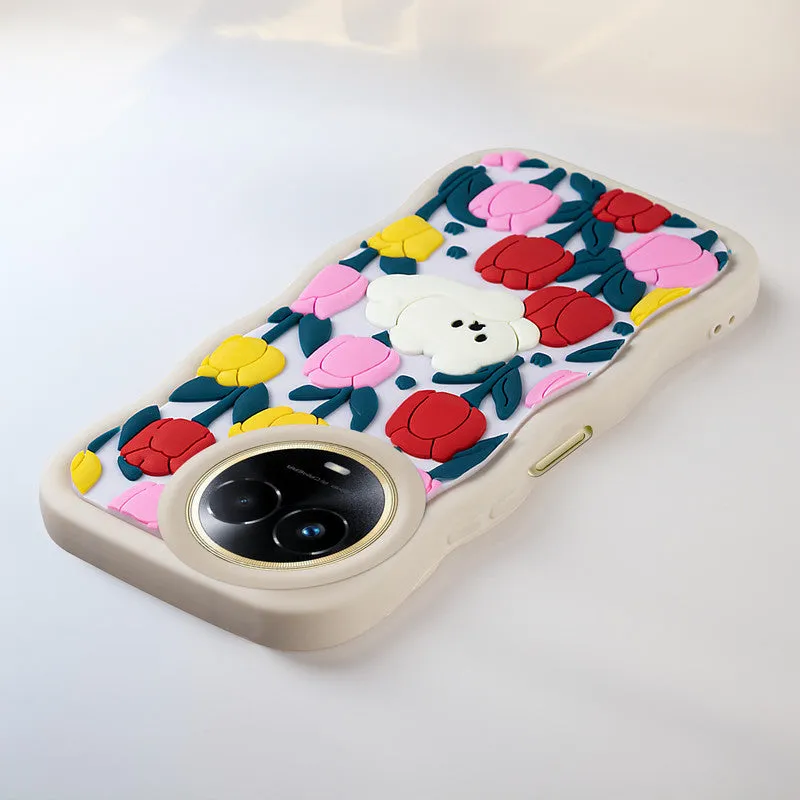 3D Silicone Soft Wave Edges Mobile Back Case For Realme 11x 5G