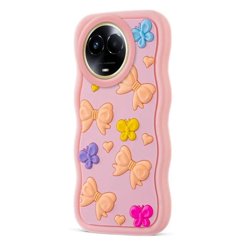 3D Silicone Soft Wave Edges Mobile Back Case For Realme 11x 5G