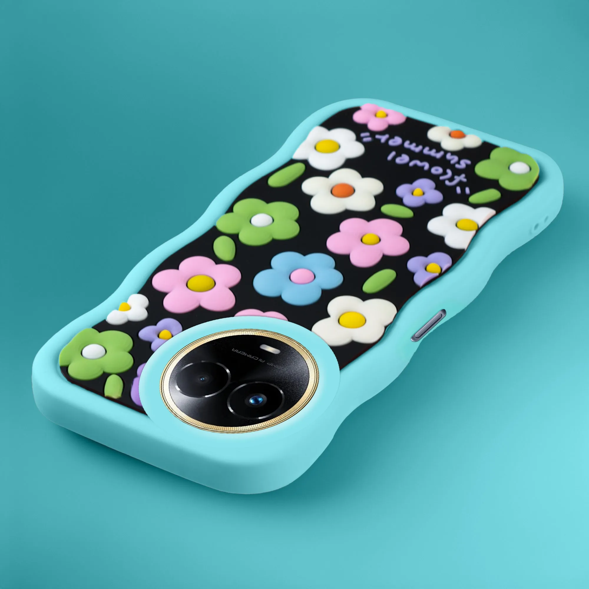 3D Silicone Soft Wave Edges Mobile Back Case For Realme 11x 5G