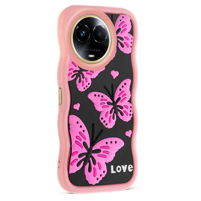 3D Silicone Soft Wave Edges Mobile Back Case For Realme 11x 5G