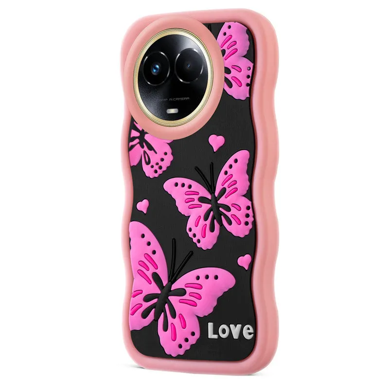 3D Silicone Soft Wave Edges Mobile Back Case For Realme 11x 5G
