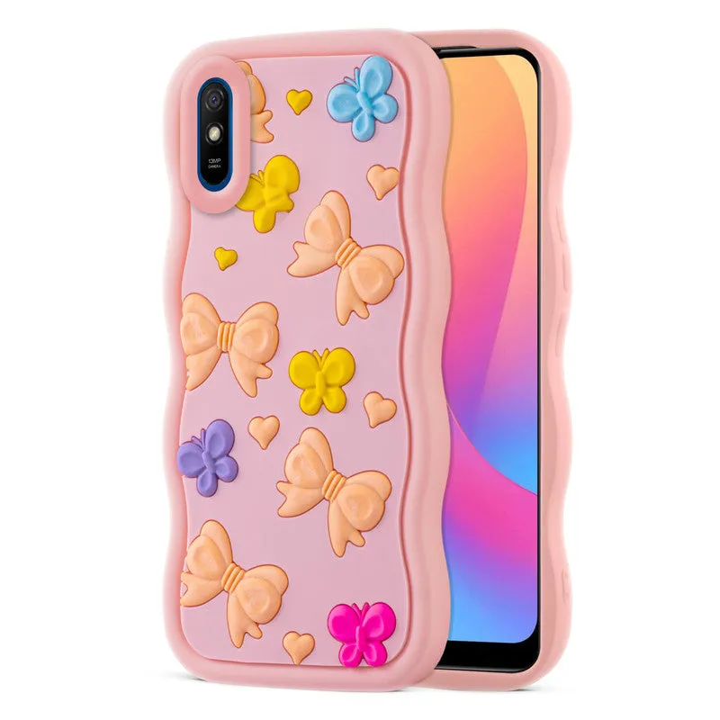 3D Silicone Soft Wave Edges Mobile Back Case For Redmi 9A