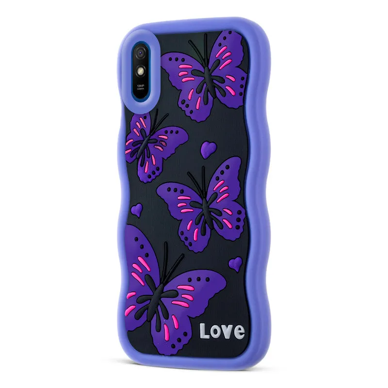 3D Silicone Soft Wave Edges Mobile Back Case For Redmi 9A