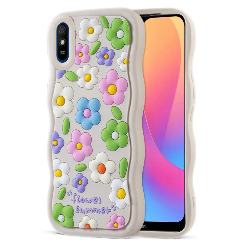 3D Silicone Soft Wave Edges Mobile Back Case For Redmi 9A