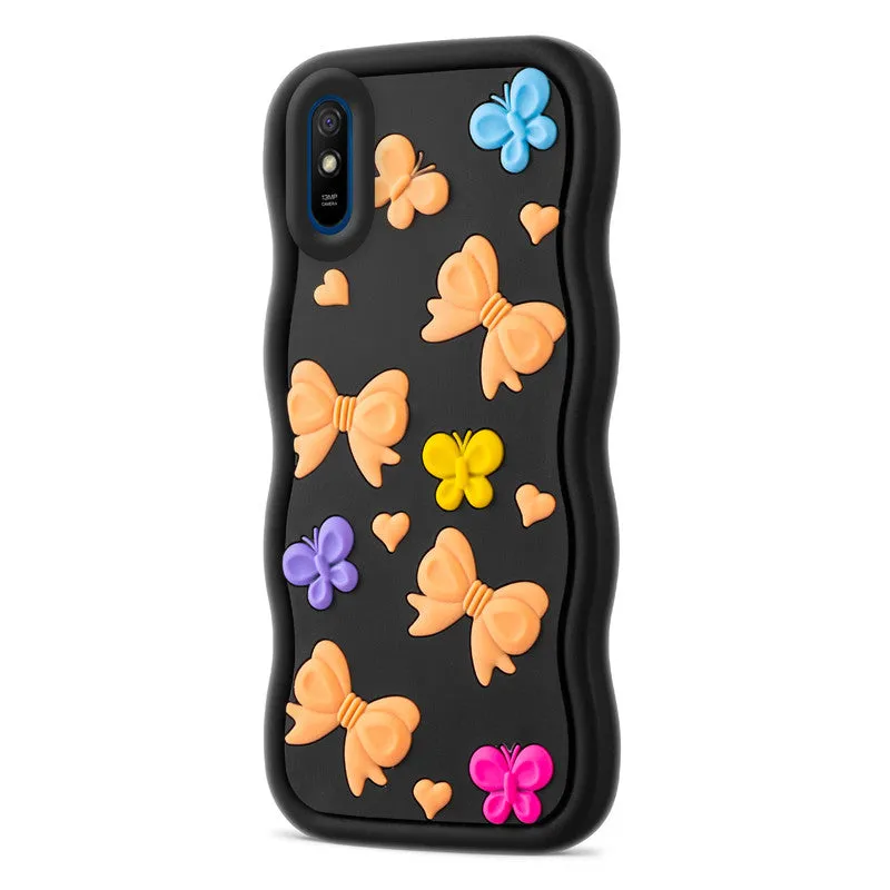 3D Silicone Soft Wave Edges Mobile Back Case For Redmi 9A
