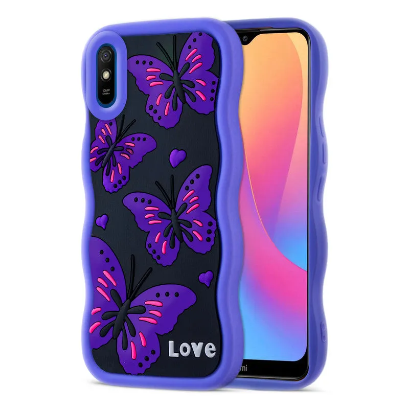 3D Silicone Soft Wave Edges Mobile Back Case For Redmi 9A