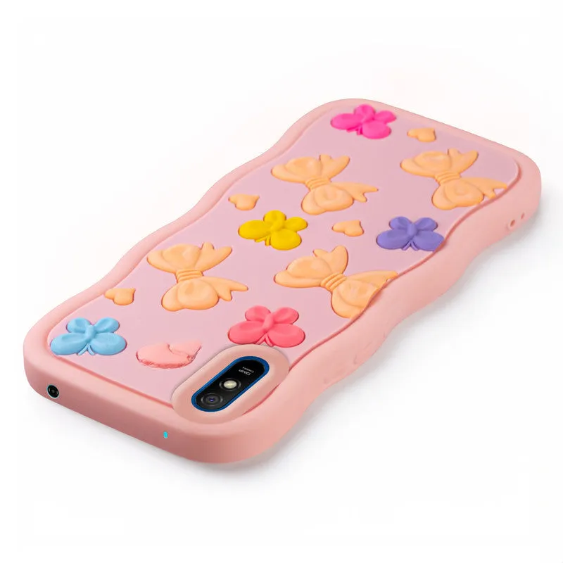 3D Silicone Soft Wave Edges Mobile Back Case For Redmi 9A