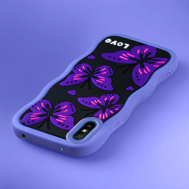 3D Silicone Soft Wave Edges Mobile Back Case For Redmi 9A