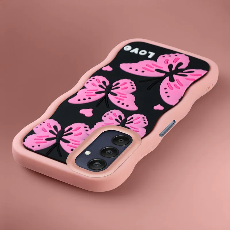 3D Silicone Soft Wave Edges Mobile Back Case For Samsung A25 5G