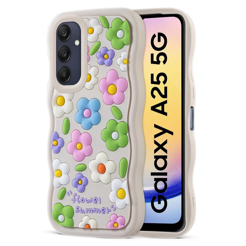 3D Silicone Soft Wave Edges Mobile Back Case For Samsung A25 5G