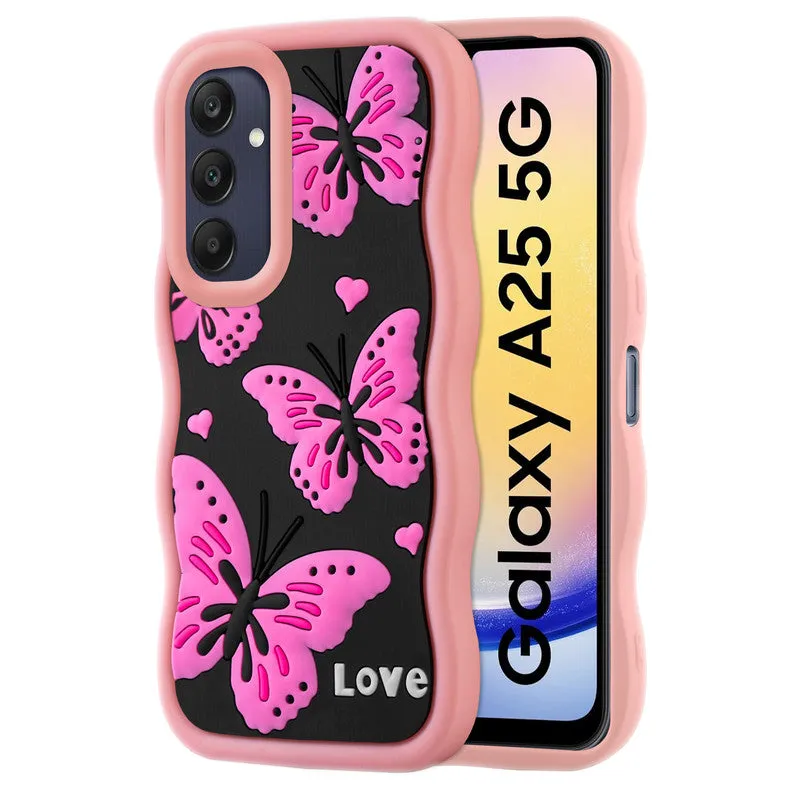 3D Silicone Soft Wave Edges Mobile Back Case For Samsung A25 5G
