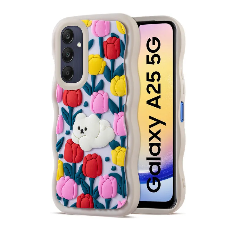 3D Silicone Soft Wave Edges Mobile Back Case For Samsung A25 5G