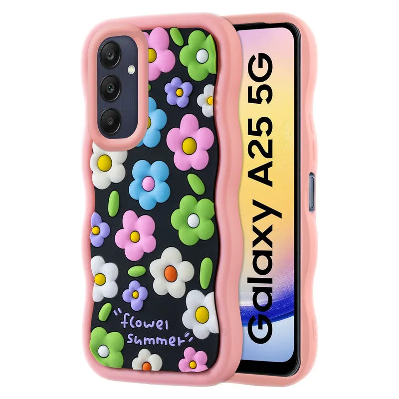 3D Silicone Soft Wave Edges Mobile Back Case For Samsung A25 5G