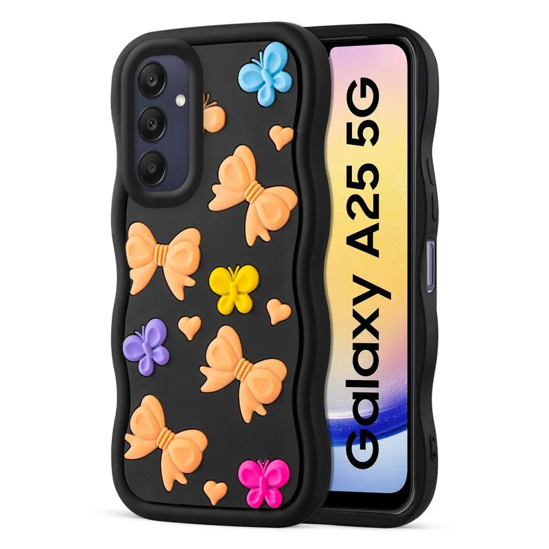 3D Silicone Soft Wave Edges Mobile Back Case For Samsung A25 5G