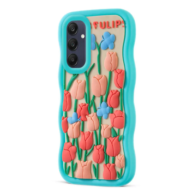 3D Silicone Soft Wave Edges Mobile Back Case For Samsung A25 5G
