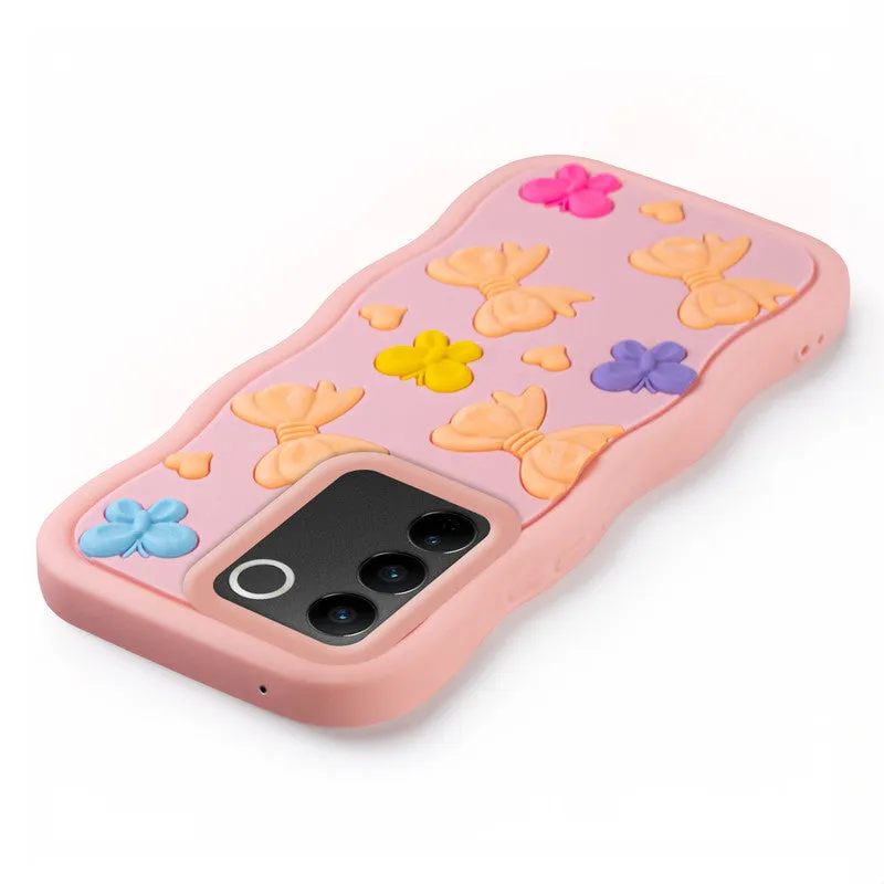 3D Soft Silicone Wave Edges Mobile Back Case For Vivo V27 5G