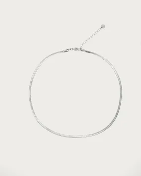 3mm Herringbone Chain Necklace in Silver