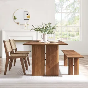 Amistad 72" Wood Dining Table and Bench Set by Modway